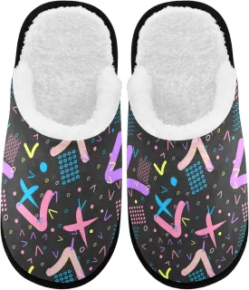visesunny Slippers for Women Mens Winter Warm Memory Foam Cotton Home Slippers Soft Plush Fleece Slip on House Slippers for Girls Indoor Outdoor Shoes