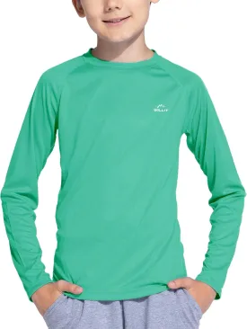 Willit Boy's UPF 50  Sun Protection Shirt Long Sleeve Rash Guard Swim Shirts Youth SPF Fishing Quick Dry Shirt