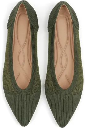 Women's Flats Shoes Pointed Toe Knit Ballet Comfortable Dressy Mesh Flat
