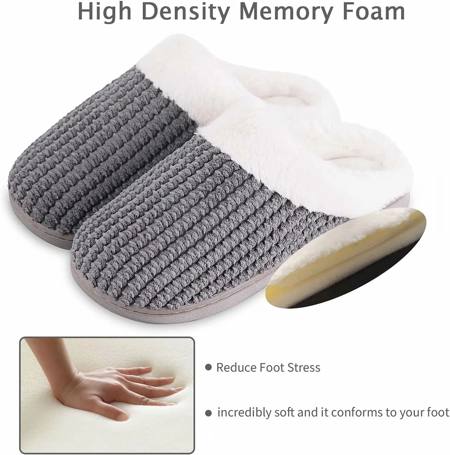 YALOX Slippers for Womens Warm Memory Foam Anti-Slip House Shoes Comfortable Cotton Slippers Home Bedroom Shoes Indoor & Outdoor