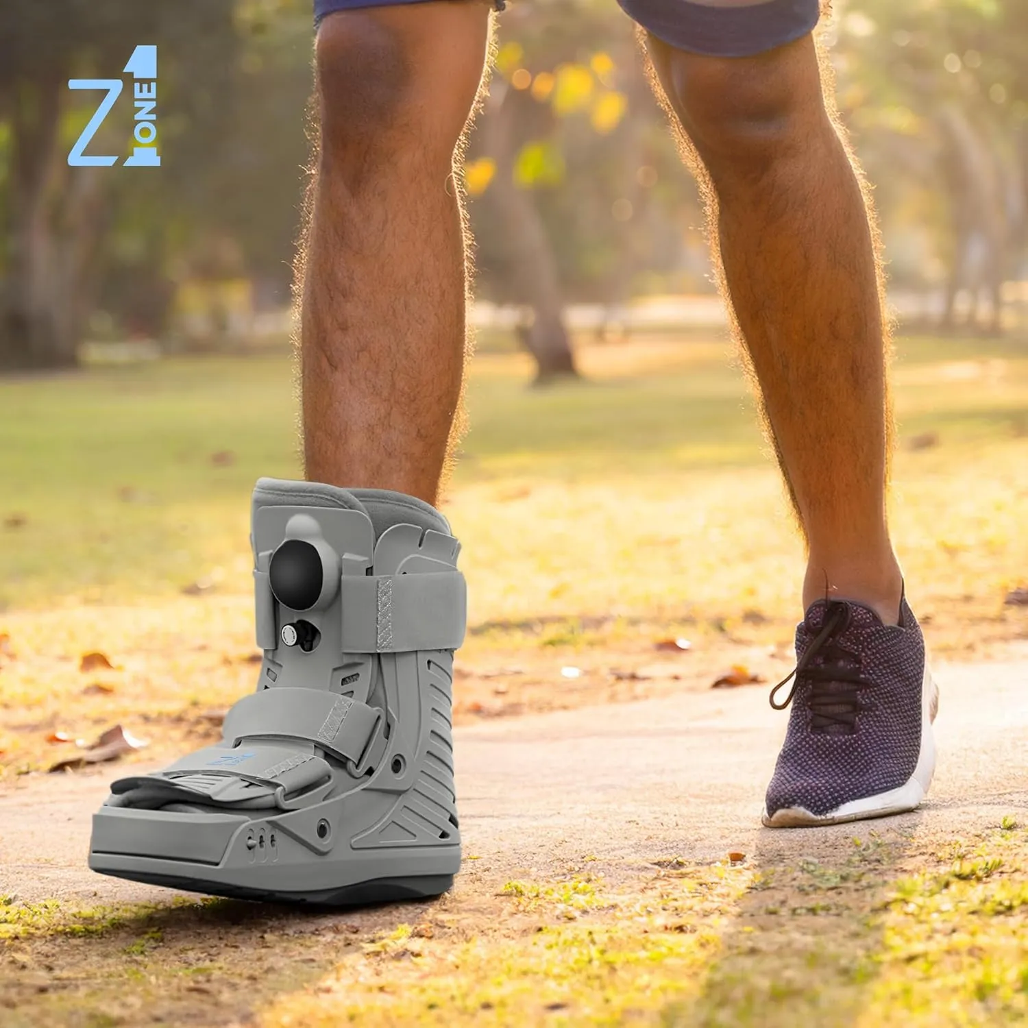 Z1 A12 Short Air Walker Ankle Fracture Boot - Orthopedic Walking Boot for Sprained Ankle - Support for Broken Foot & Stress Fracture Recovery Fits Left & Right Foot Men & Women (XL)